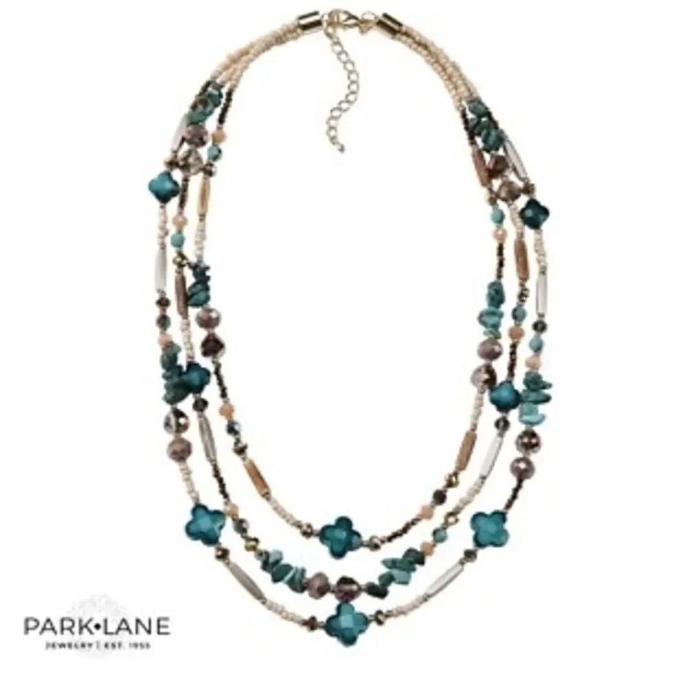 Park Lane Turquoise and Gold Multi-Strand Necklace